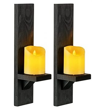 Wooden Candle Sconces For Wall Decor Decorative Wood Wall Candle Sconce Set Of 2 For Living Room Kitchen Hallway Wall Art Farmhouse Country Home Decorations 0 300x360