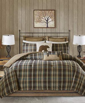 Woolrich Rustic Lodge Cabin Comforter Set Down Alternative Warm Bedding And Matching Shams Oversized TwinTwin XL Hadley Plaid Multi 3 Piece 0 300x360