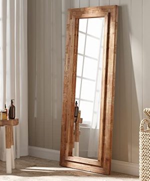 Barnyard Designs 23x64 Leaner Floor Mirror Full Length Large Rustic Wall Mirror Free Standing Leaning Hanging Wood Mirror Full Size Farmhouse Decor Long Mirror Bedroom Living Room Brown 0 300x360