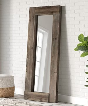 Barnyard Designs 24x58 Leaner Floor Mirror Full Length Large Rustic Wall Mirror Free Standing Leaning Hanging Wood Mirror Full Size Farmhouse Decor Long Mirror Bedroom Living Room Brown 0 300x360