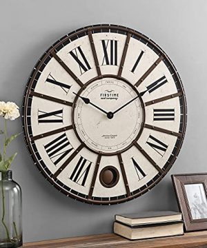 FirsTime Co Beige Ellington Farmhouse Pendulum Clock Wood 27 X 2 X 27 Inches 0 300x360