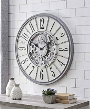 FirsTime Co Gray Montevello Farmhouse Gears Clock American Designed Gray 36 X 2 X 36 Inches 0 300x360