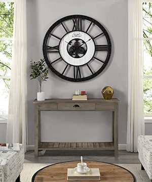 FirsTime Co Lowell Large Shiplap Farmhouse Clock American Crafted Distressed Black 40 X 2 X 40 0 300x360