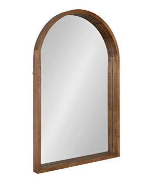 Kate And Laurel Hutton Rustic Modern Farmhouse Arch Mirror 24 X 36 Natural Wood Finish Model 216630 0 300x360