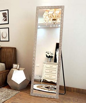 OGCAU Fashion Full Length Mirror Floor Mirror With Stand Full Body Mirror Large Mirror Mosaic Style Wall Mounted Mirror For Bedroom Champagne 65 X22 0 300x360
