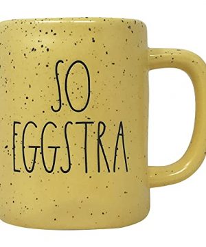 Rae Dunn By Magenta Ceramic Easter Mug So EggstraYellow Speckled 0 300x360