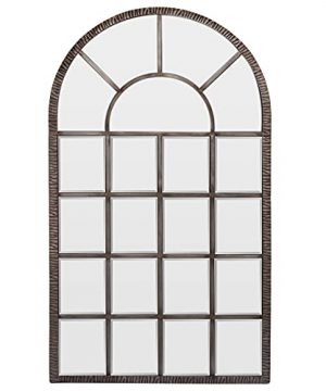 SEEKELEGANT Arched Wall Mirror Large Decorative Mirror With Metal Frame Window Accent Mirror For Wall Hallway Living Room Farmhouse 283 L X 50 H Antique Silver 0 300x360
