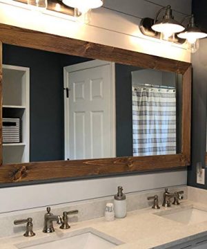 Shiplap Rustic Wood Framed Mirror 20 Stain Colors Provincial Rustic Reclaimed Style Wood Farmhouse Bathroom Mirror Full Length Vanity Mirror Large Mirror For Wall Big Hanging Wall Mirror 0 300x360