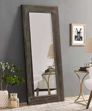 Trvone Full Length Mirror Floor Mirror Rustic Wood Frame Hanging Vertically Or Horizontally Or Leaning Against Wall Large Bedroom Mirror Dressing Mirror Wall Mounted Mirror 58x24 0 300x360