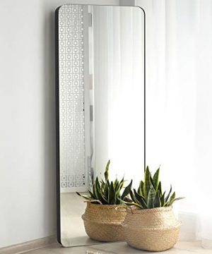 Upland Oaks Large Full Length Body Mirror For Floor Wall In Bedroom Metal Frame Big Tall Long Mirror For Leaning Full Length Wall Mirror Size 65 X 21 Black Slim Lip 0 300x360