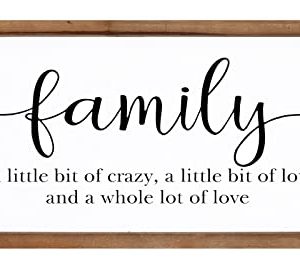 Family Sign For Home Decor Wood Framed Sign With Family Quote Sayings For Wall Kitchen Living Room Bathroom Bedroom Modern Rustic Farmhouse Wall Mounted Or Freestanding Gift For Family 0 300x268