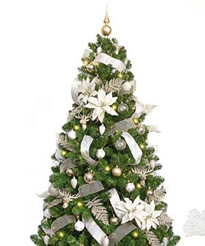 KI Store 6ft Christmas Tree With Ornaments And Lights Remote And Timer Champagne Christmas Decorations Including 6 Feet Full Tree Ornaments USB LED String Lights 0 300x360