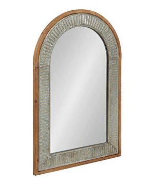 Kate And Laurel Deely Rustic Wood And Metal Framed Arch Mirror 24 X 36 Farmhouse Decorative Mirror For Wall 0 300x360