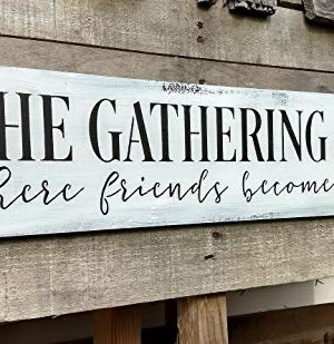 Nonbrand Funny Rustic Large Farmhouse Wood Sign The Gathering Place Kitchen Rustic Wood Sign 4x16 Incher Wood Sign 0 300x309