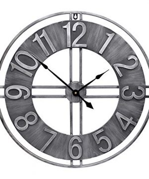 YIDIE 24 Inch Large Wall Clock Decorative Metal Retro Oversized Clocks Decor For Home Farmhouse Living Room 0 300x360