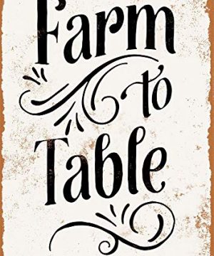 Cutespree Metal Sign Farm To Table Vintage Look Metal Sign Tin Sign 12x8 Inch Home Wall Decoration 0 300x360