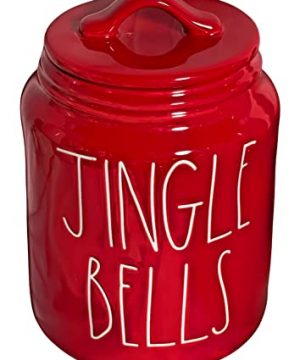 Rae Dunn Artisan Collection By Magenta JINGLE BELLS Red Christmas Canister 55x8 Inch 0 300x360