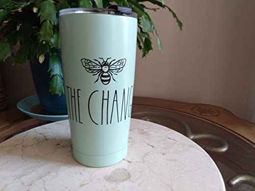 Rae Dunn Mint Green Coffee Insulated Stainless Steel Tumbler w/Lid