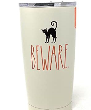 Rae Dunn By Magenta BEWARE With Black Cat Icon 17 Ounce LL Insulated Stainless Steel Travel Tumbler 0 296x360