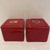 Rae Dunn LOVE HEART Jewelry Mini Box Set Of 2 RED Valentines Day Ceramic 3 X 25 Inches 0 100x100