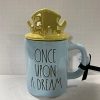 Rae Dunn ONCE UPON A DREAM Mug Double Sided Ceramic Blue With Tags Gold Princess Crown Topper Dishwasher And Microwave Safe 16 Oz 0 100x100