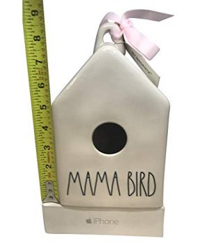Rae Dunn By Magenta Mama Bird Ceramic Decorative Birdhouse With Pink Ribbon 0 300x360