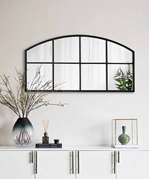 Black Arched Window Mirrors For Wall Decor Metal Frame Window Mirror 315163 In Modern Farmhouse Decorative Mirror For Entry Living Room Dining Room Bedroom 0 300x360