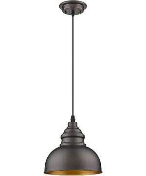 FLALINKO Farmhouse Mini Pendant Lighting For Kitchen Island With Oil Rubbed Bronze Metal Shade And Adjustable Cord Industrial Ceiling Hanging Light For Bedroom Living Room Dining Restaurant Bar 0 300x360