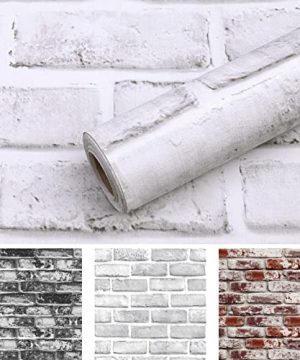 Faux Rock White Brick Textured Self Adhesive Waterproof Wallpaper 1771118 XINOBO Shiplap Peel And Stick Vinyl Contact Paper For Wall Stairs Counter Top Cabinets 0 300x360