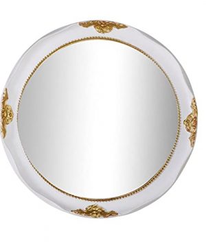 Funerom Vintage 122 Inch Decorative Wall Mirror Hanging Mirror Round White 0 300x360