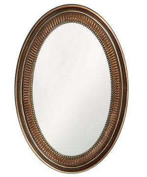 Howard Elliott Ethan Bronze Oval Decorative Wall Hanging Mirror Resin Frame Vanity Mirror Pefect Home Decor 21 X 31 Inch 0 300x360