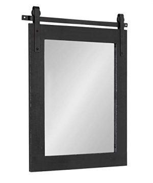 Kate And Laurel Cates Farmhouse Wood Framed Wall Mirror 22 X 30 Black Barn Door Inspired Rustic Mirrors For Wall 0 300x360