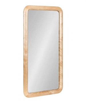 Kate And Laurel Pao Mid Century Panel Wood Framed Wall Mirror 16 X 48 Walnut Brown Modern Full Length Mirror For Wall 0 300x360