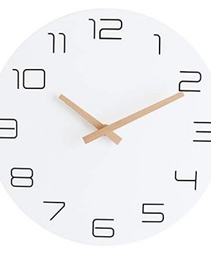 Lumuasky 12 Inch Modern Wall Clock Silent Non Ticking Battery Operated Quartz Decorative Simple Wall Decor For Living Room Kitchen Bedroom Home Office SchoolWhite 0 300x360