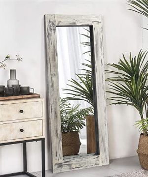 MAYEERTY Full Length Mirror 58x24 Floor Mirror Rustic Full Body Mirror Large Wood Leaning Mirror Bedroom Mirror Wall Mounted Mirror Hanging Or Leaning Mirror Weathering White 0 300x360