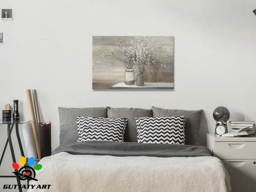 Modern Farmhouse Wall Decor Art, Farmhouse Floral Wall Art, Rustic Farmhouse Canvas Wall Art for Living Room Bedroom, Dogwood in a Vase Vintage Canvas Wall Art for Country Room Decor 24x36 Inches - Image 4