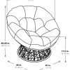 OSP Home Furnishings Wicker Papasan Chair With 360 Degree Swivel 40aE W X 36aE D X 3525aE H Grey Frame With White Cushion 0 1 100x100