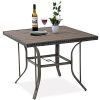 Pamapic Patio Dining Table Patio Wicker Square Plastic Wood Table Top For Patio Garden Deck Poolside 0 100x100