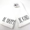 Rae Dunn Kitchen Towel Set Of 2 Embroidered BE Happy And BE Kind 0 100x100