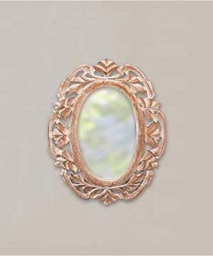 The Wooden Town Oval Mirror 10x14 Inch Oval White Wash Bathroom Mirror Oval Vanity Mirror Oval Mirrors For Bathroom Mirror Wall Mount BedroomsLiving Rooms And More 0 300x360