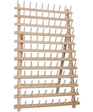 ThreadArt 120 Spool Wood Thread Rack Made Of Hardwood Sturdy Freestanding Or Wall Mount Holds 120 Colors 0 300x360