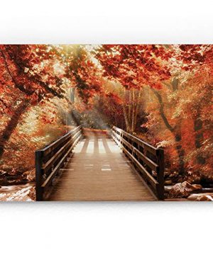 WEXFORD HOME Autumn Bridge Gallery Wrapped Canvas Wall Art 24X36 0 300x360