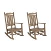 WestinTrends Patio Outdoor Adirondack Rocking Chairs Set Of 2 HDPE Plastic UV Weather Resistant Weathered Wood 0 100x100
