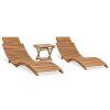 VidaXL 3 Piece Folding Patio Lounge Set Solid Teak Wood 0 100x100