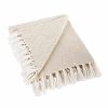 DII Modern Cotton Geometric Blanket Throw With Fringe For Chair Couch Picnic Camping Beach Keep Cozy With Everyday Use 50x60 White 0 100x100