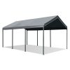 Gardesol Carport 10 X 20 Heavy Duty Car Canopy With Powder Coated Steel Frame Easy To Assemble Portable Garage For Car Boat Party Tent With 180g PE Tarp For Wedding Garden 8 Legs Gray 0 100x100
