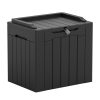 Greesum 31 Gallon Resin Deck Box Large Outdoor Storage For Patio Furniture Garden Tools Pool Supplies Weatherproof And UV Resistant Lockable Dark Black 0 100x100