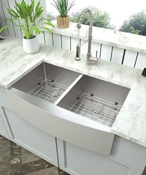 Mocoloo 33 Inch Farmhouse Sink Double Bowl 5050 Stainless Steel 16 Gauge Apron Front Farm Kitchen Sink 0 300x360