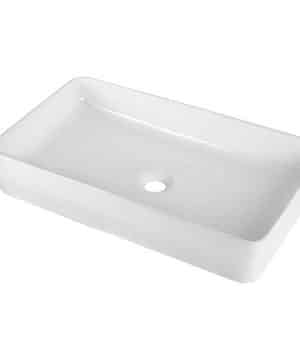 Vessel Sink Rectangle Sarlai 24x14 Modern Rectangular Above Counter White Porcelain Ceramic Bathroom Vessel Vanity Sink Art Basin 0 300x360