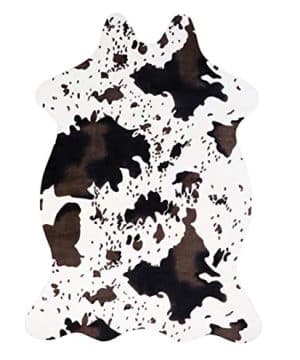Cow Print Rug 110cmx75cm Faux Cowhide Area Carpet Animal Print Mat For Living Room Bedroom Non Slip CowSmall 0 300x360